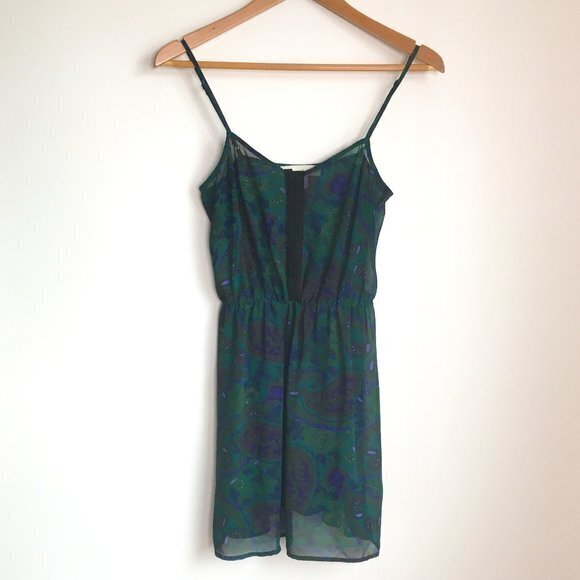 Urban Outfitters Dresses & Skirts - Urban Outfitters Staring At Stars‎ Blue Green Paisley Sheer Dress Size Sm…